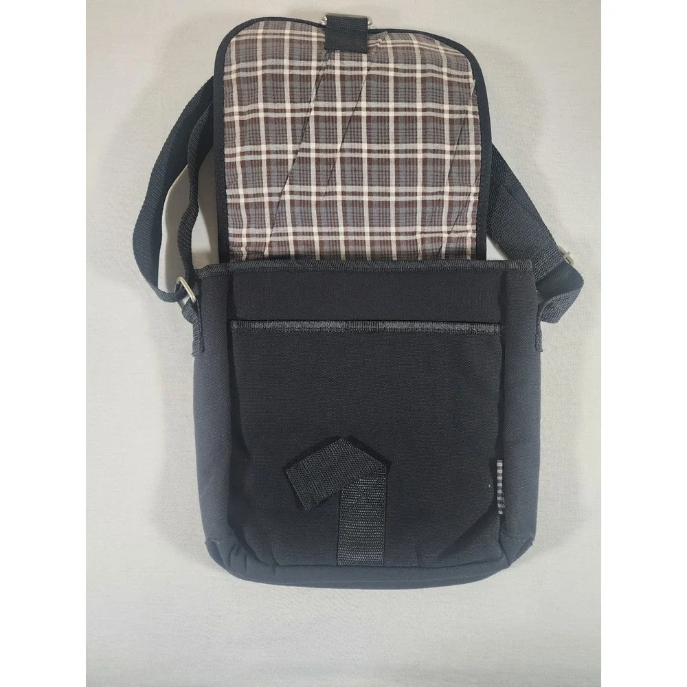 NRA Messenger Bag Black Canvas Faux Leather Crossbody National Rifle Association